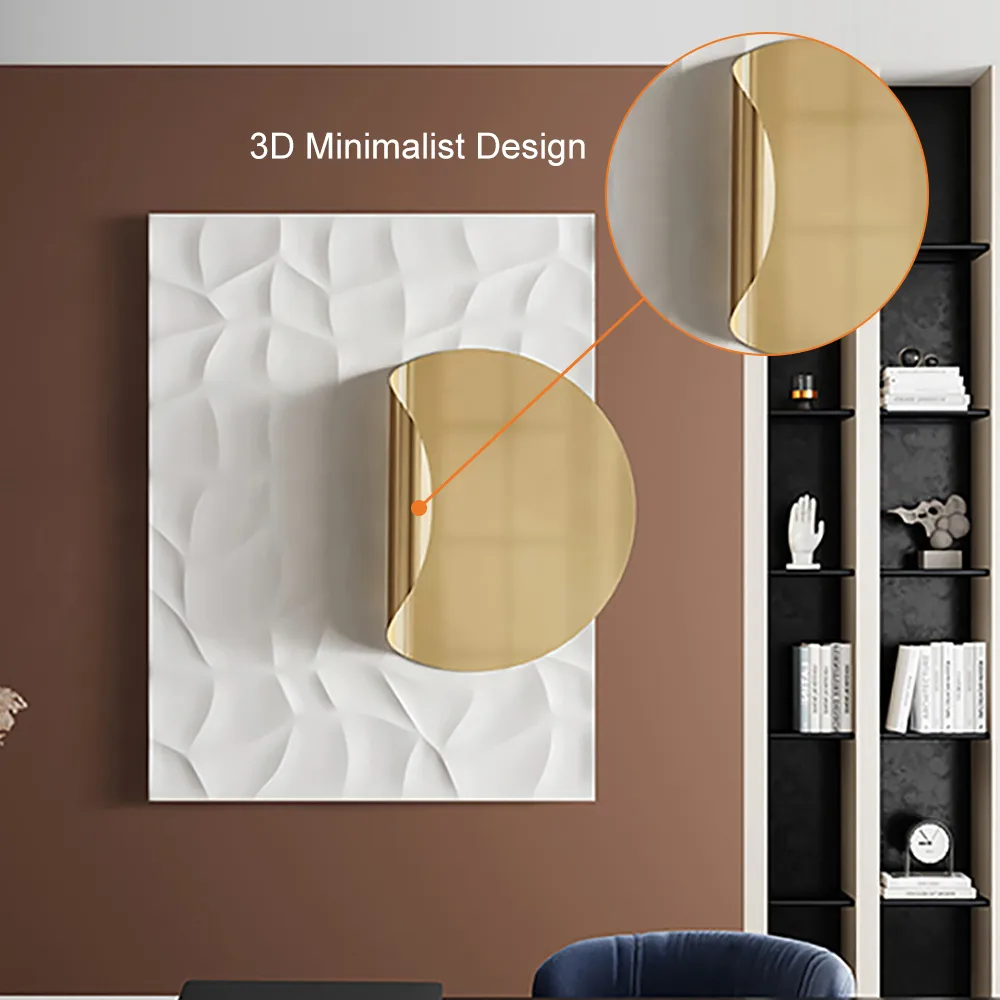 Rectangle Geometric 3D Wall Decor Background 23.6" x 35.4" Modern Metal in Gold Wall Art — image 7