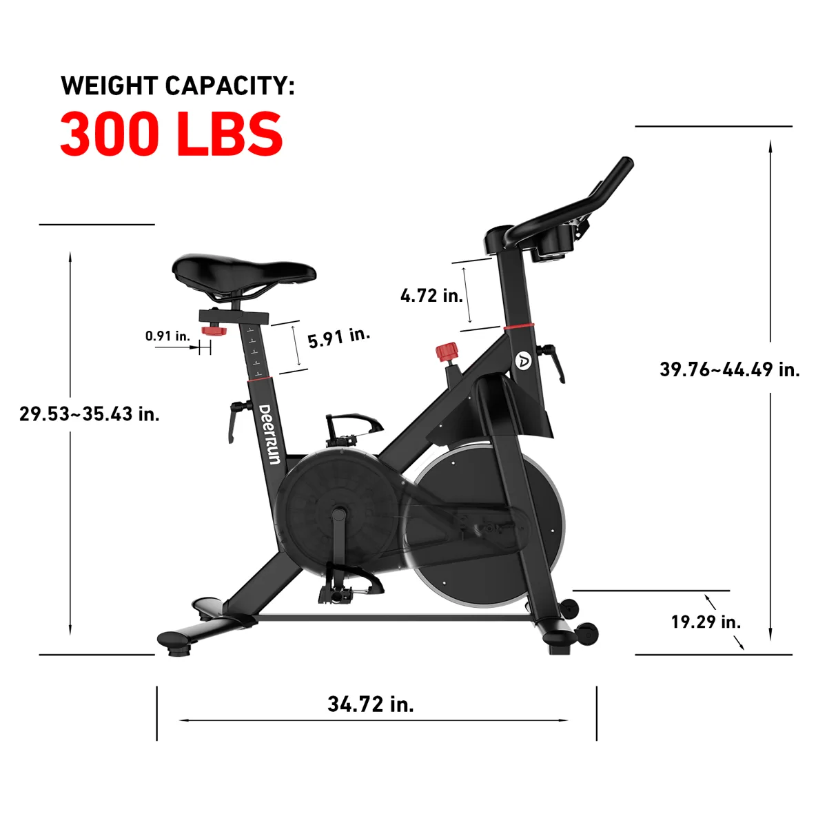S500 Pro King Size Indoor Exercise Bike for Tall Riders 32 Magnetic Resistance, LED Screen — image 4