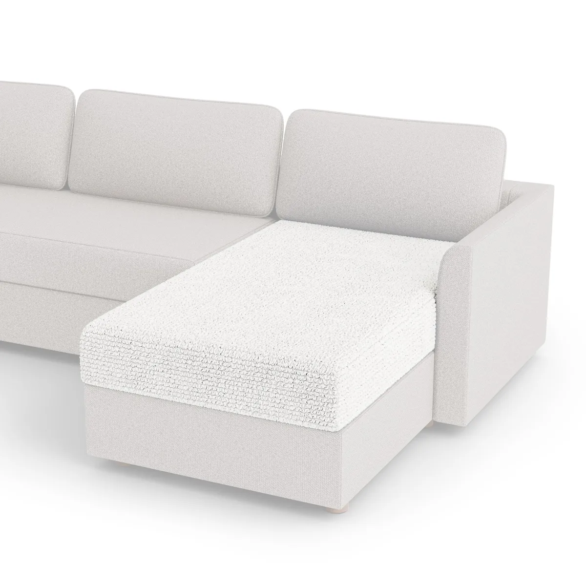 Big Couch Cushion Cover - 1-Piece Furniture Protector - Form Fit, Machine Washable -MicrofibraCollection - White Color