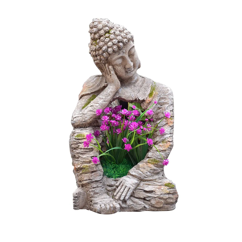 Sleeping Buddha Garden Sculpture Magnesium Oxide Yard & Patio Yard Stuatues (20.1" High) — image 6