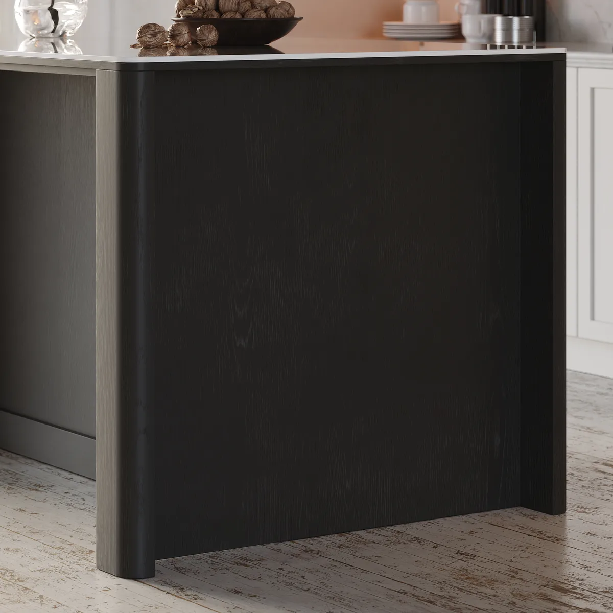 72" Sintered Stone Top Solid Wood Kitchen Island with Storage — image 28