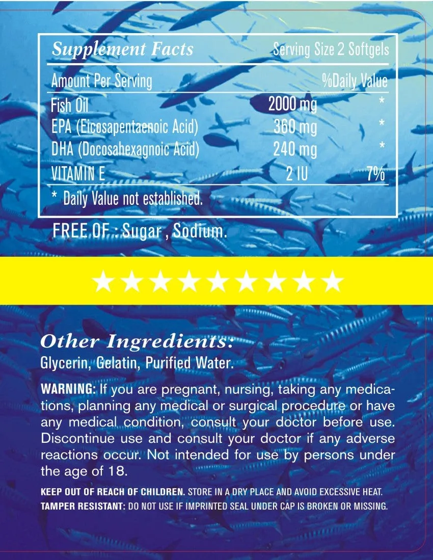 Salmon Oil (Omega-3 Plus), USA, FDA, GMP, NPAC-2000mg, 300 Softgels — image 3