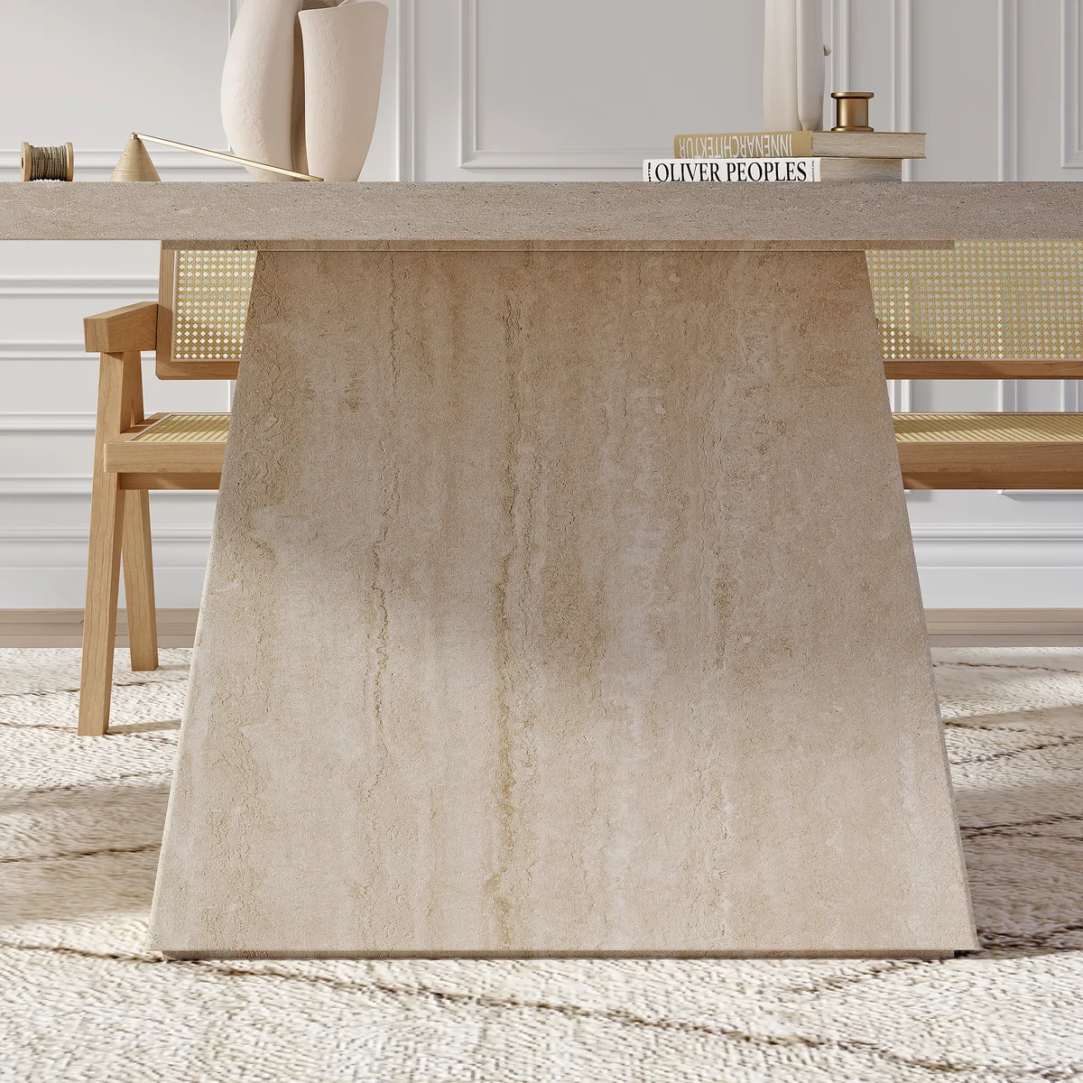 79" Modern Rectangular Sintered Stone Dining Table, Indoor/Outdoor, Seats 6-8 — image 7