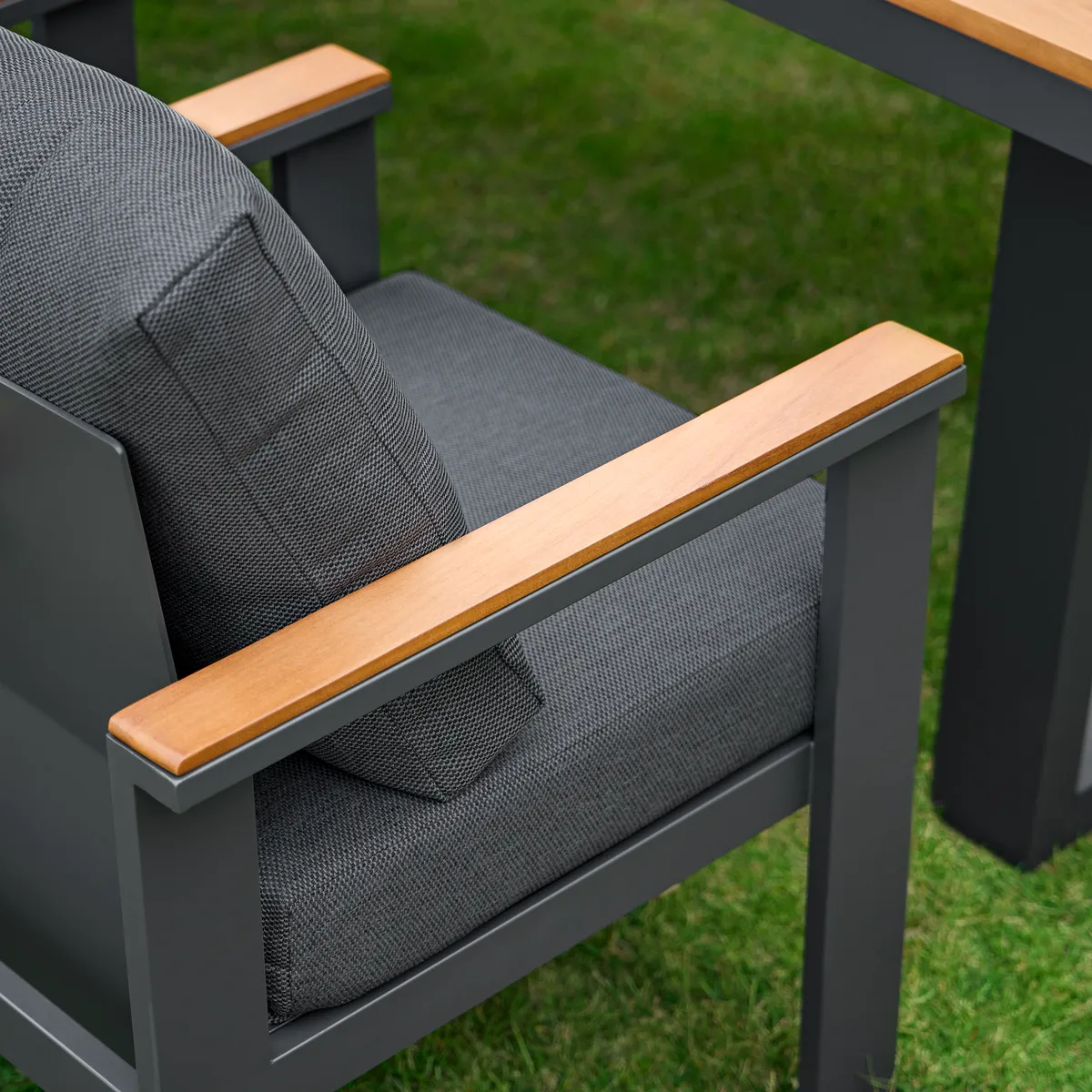 Tevara 5 Pieces Rectangle Wood & Aluminum Outdoor Patio Dining Set for 4 Person — image 15