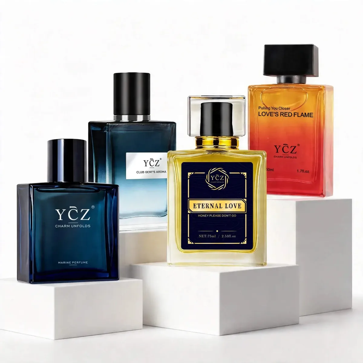Unisex Fragrance Collection | 4 x 50 mL / 1.7 fl oz | Marine, Crimson Oud, Jade Breeze & Amber Glow | Men's & Women's Fragrance Collection