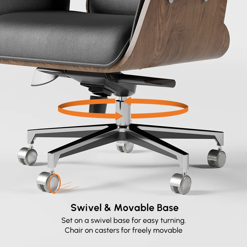 Modern Off White Home Office Chair Upholstered Swivel Task Office Chair High Back — image 7