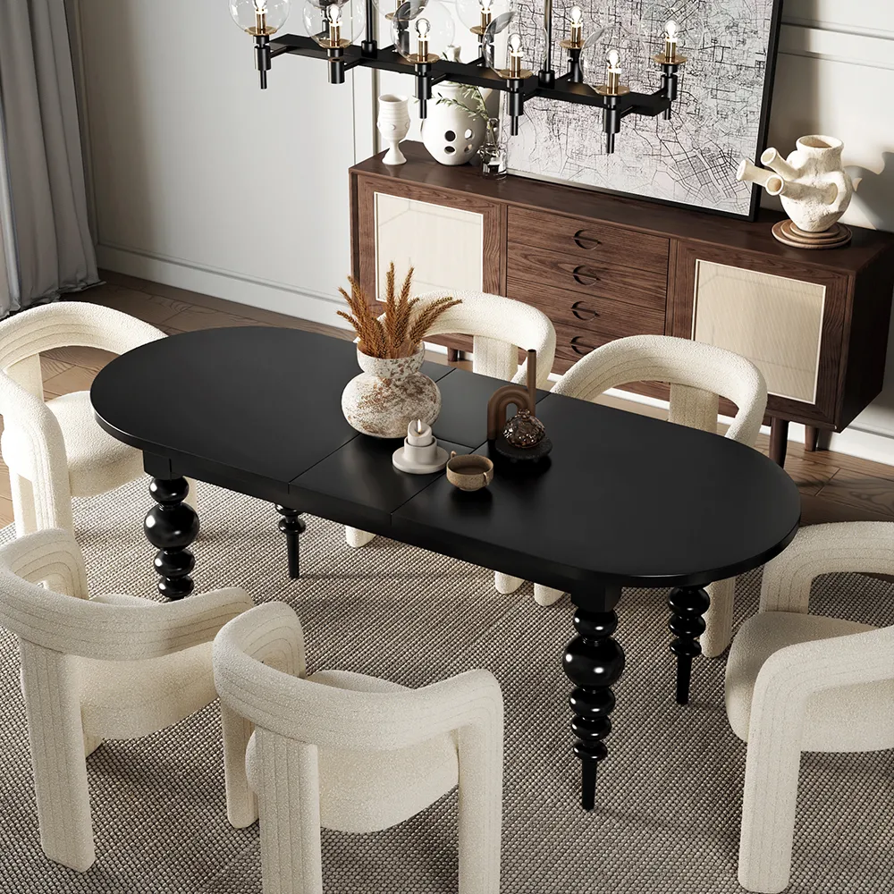 Set of 4 Sherpa Dining Chair Back C-Shaped Modern Gray Dining Room Chair with Lamb Wool Upholstered — image 8