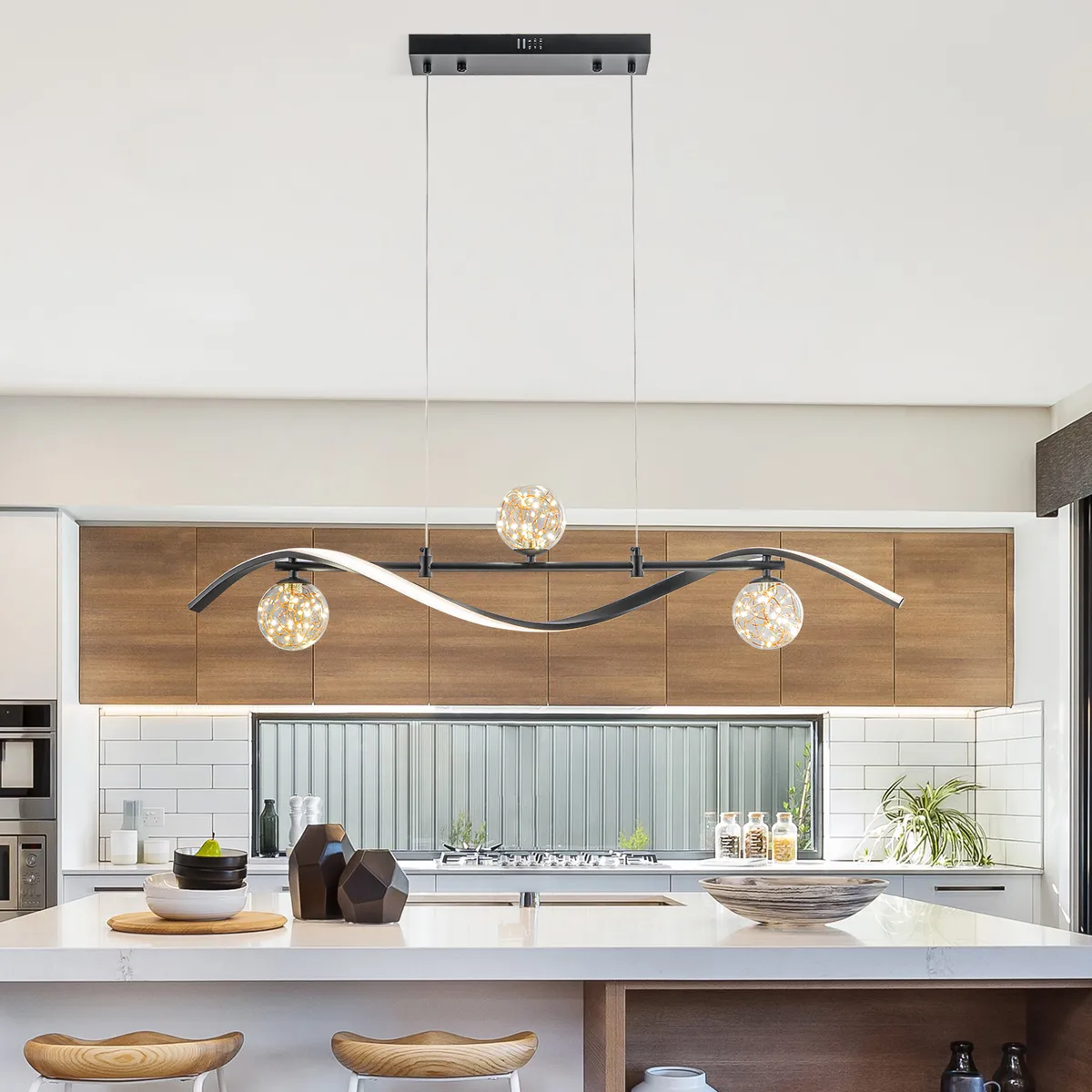 Set Of Two 4-Light LED Linear Dimmable Kitchen Island Lighting — image 14