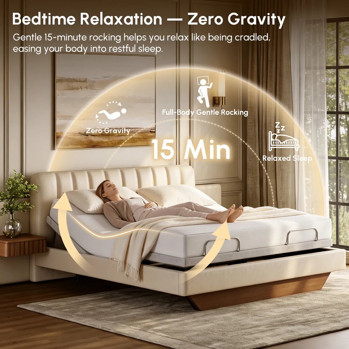 King Genuine Leather Zero Gravity Adjustable Bed Set — image 7