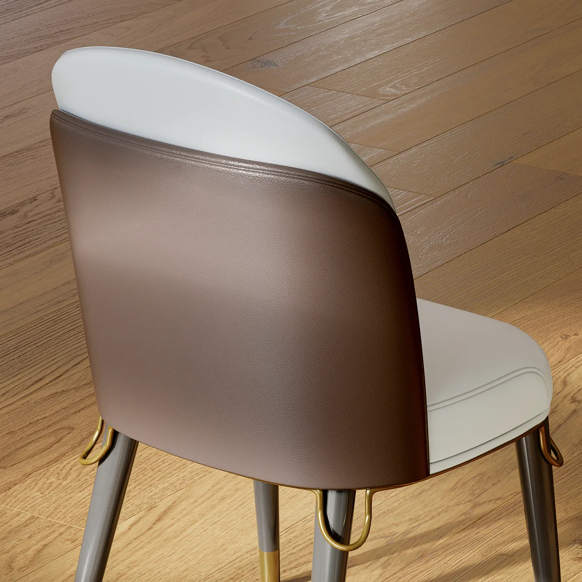 Modern Dining Chairs PU Leather with Upholstered Warm White Dining Room Chairs 4-Pieces — image 8