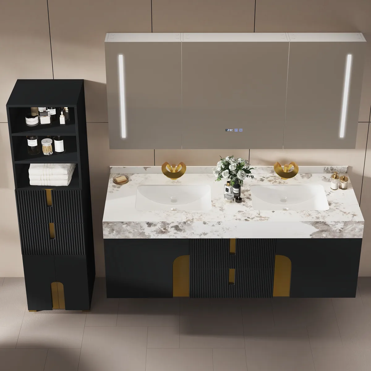 Artis 36" Single Bathroom Vanity & 59" Bathroom Storage Cabinet Set — image 12