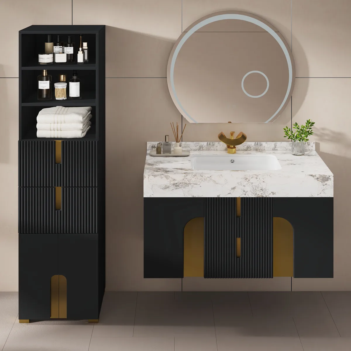 Artis 36" Single Bathroom Vanity & 59" Bathroom Storage Cabinet Set — image 21