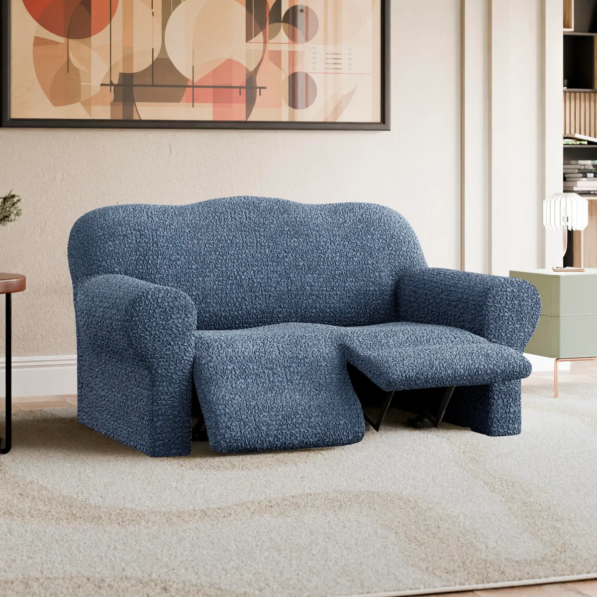 Recliner Loveseat Slipcover - 1-Piece Furniture Protector - Form Fit, Machine Washable - CottonRich Collection — image 4