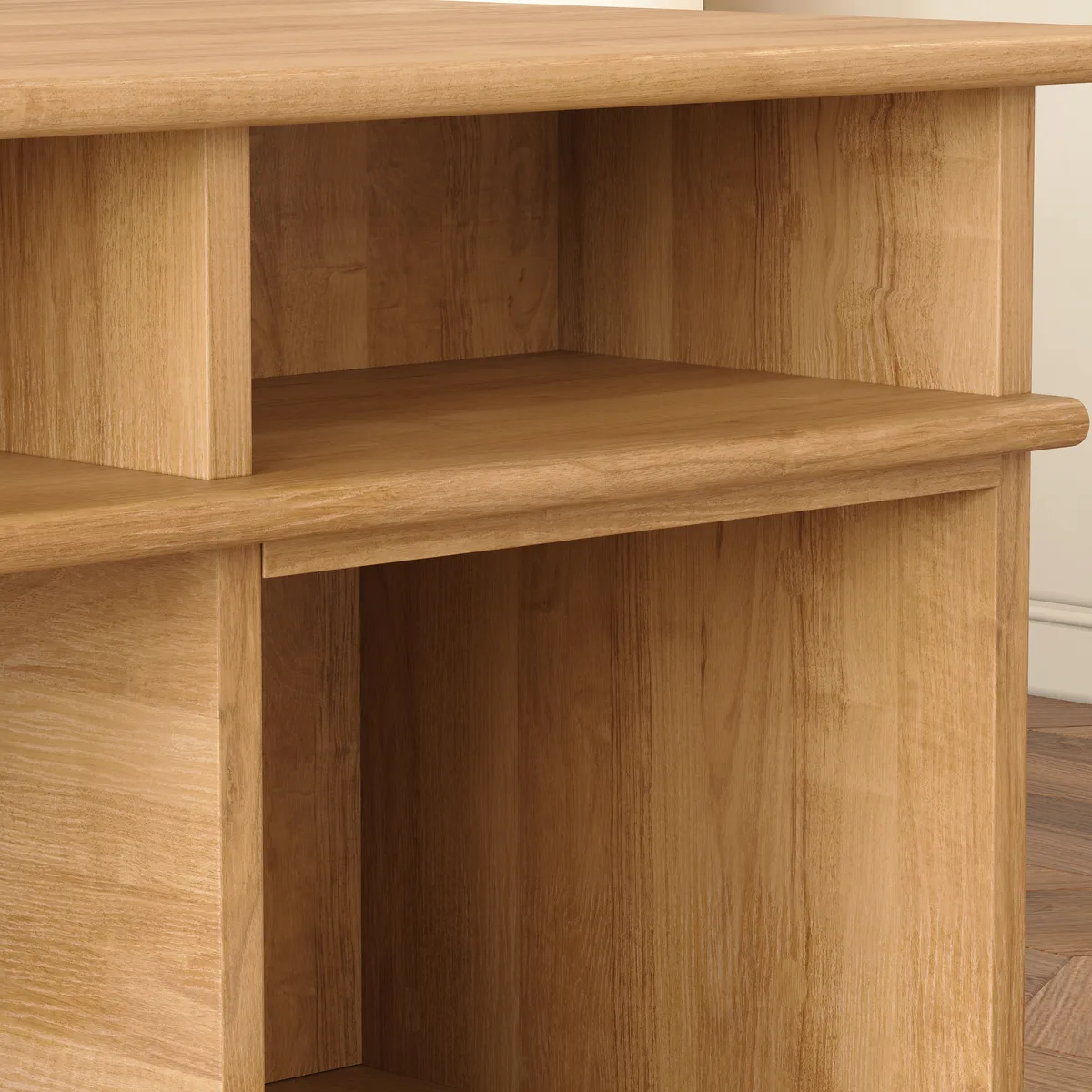 Mid-Century Solid Wood Home Office Desk with 6 Drawers — image 20