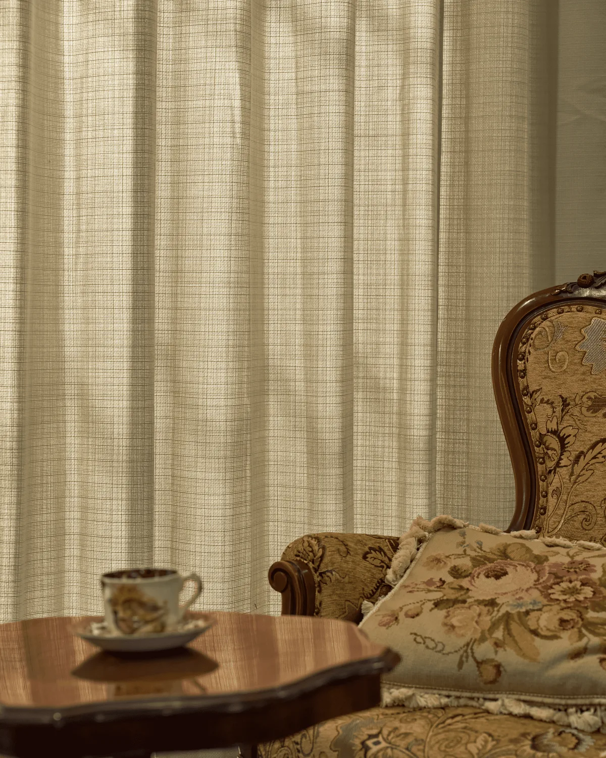 Arden Textured Custom Curtain with Trim — image 4