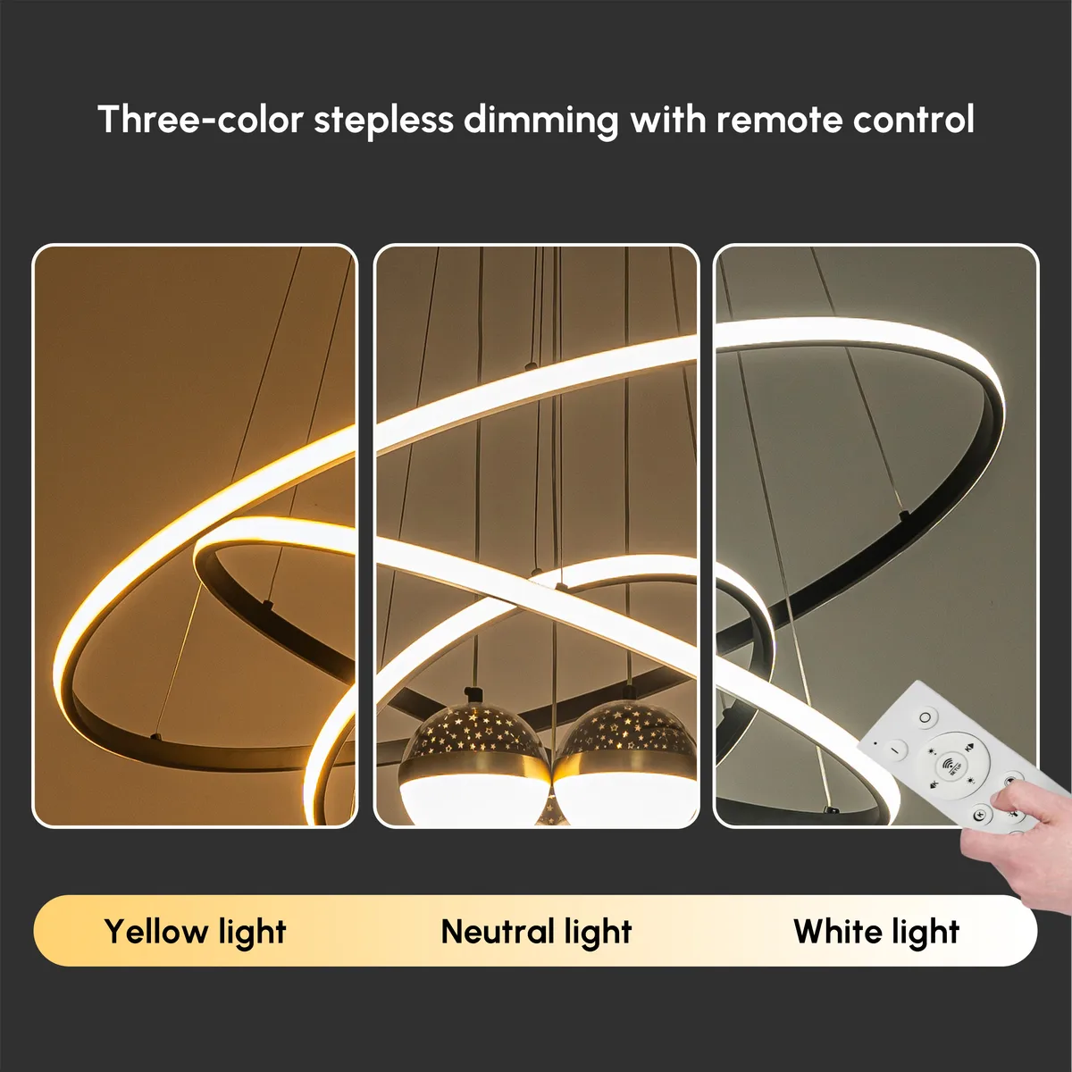 24" 5-Light LED Chandelier with Starry Projection, Dimmable & Adjustable — image 18