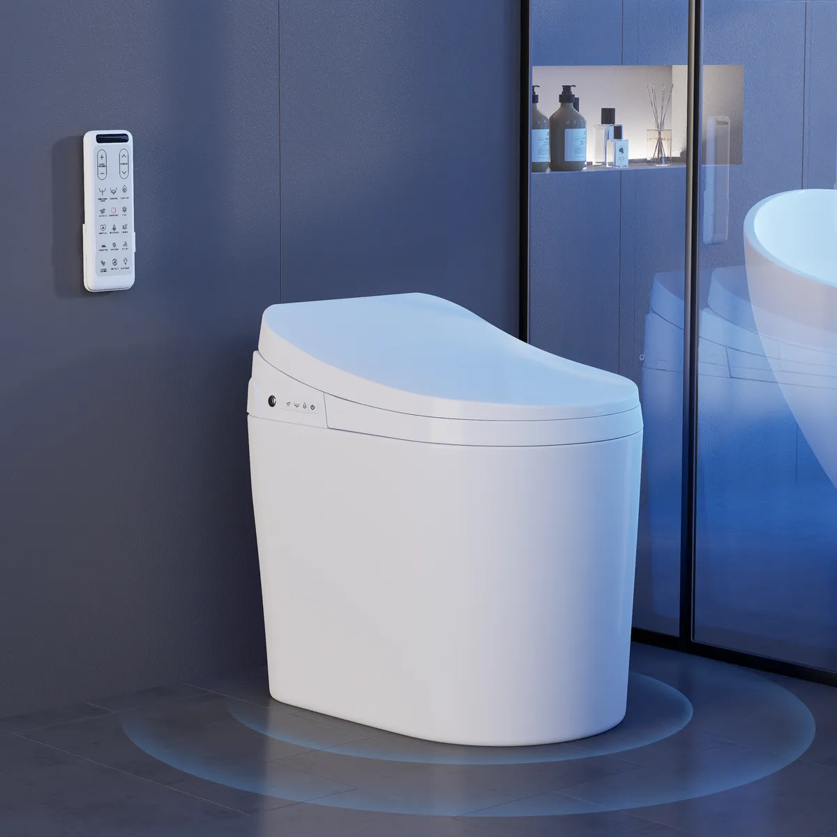 Set of Two Compact & Small Size Bidet Smart Toilet Floor Mounted Automatic Self-Clean — image 3