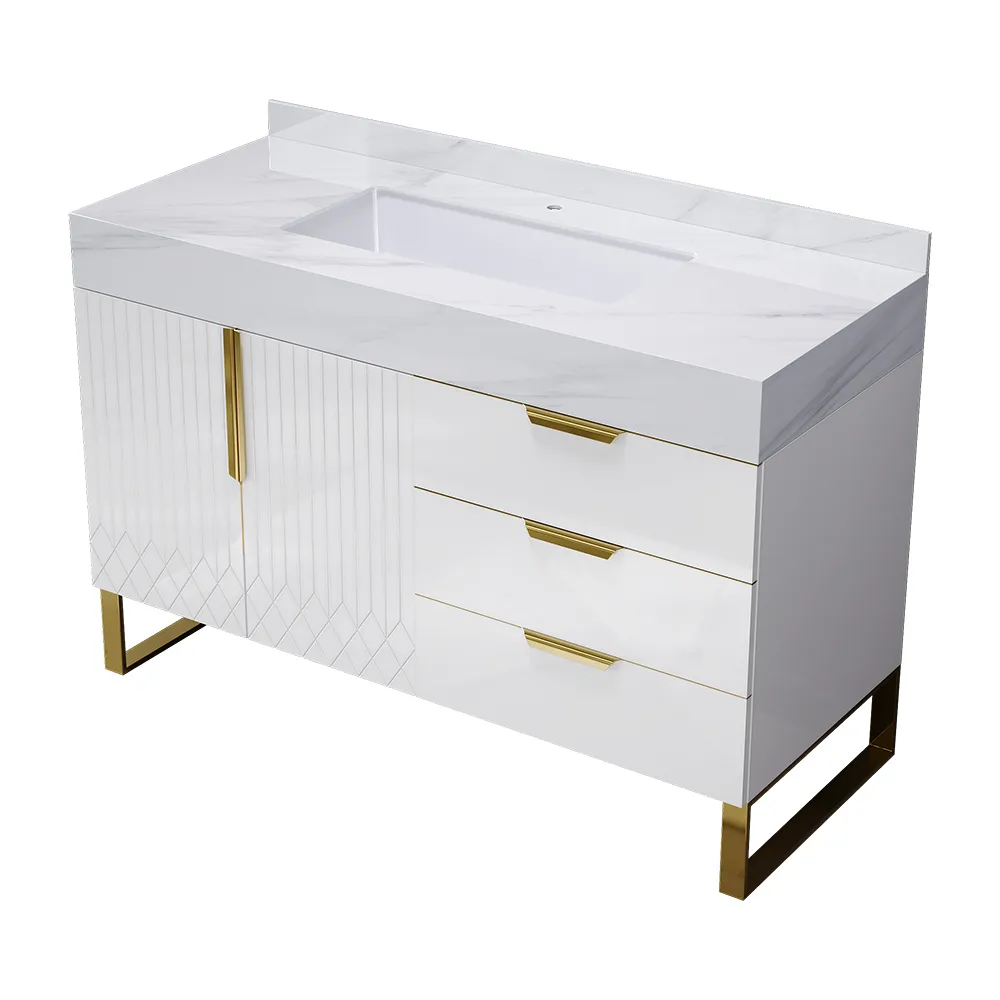 Aro Bathroom Vanity Set 47.2" Freestanding Bathroom Vanity Black with Double Sinks — image 9