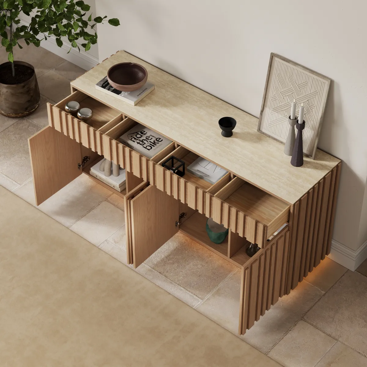 Aura 65" Ash Wood Slatted — image 15