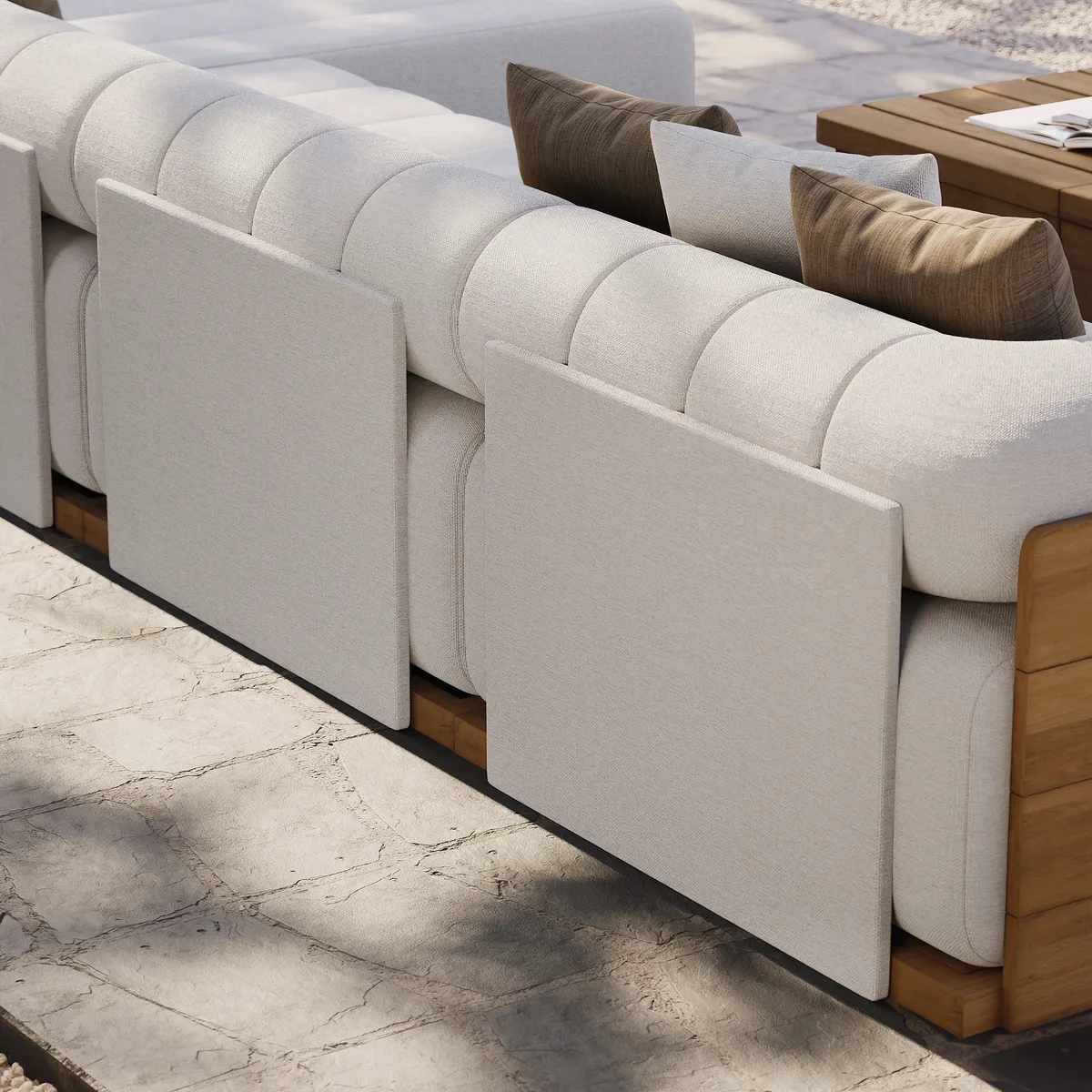 Resaro Outdoor 4-Piece Teak Modular Sectional Set — image 16