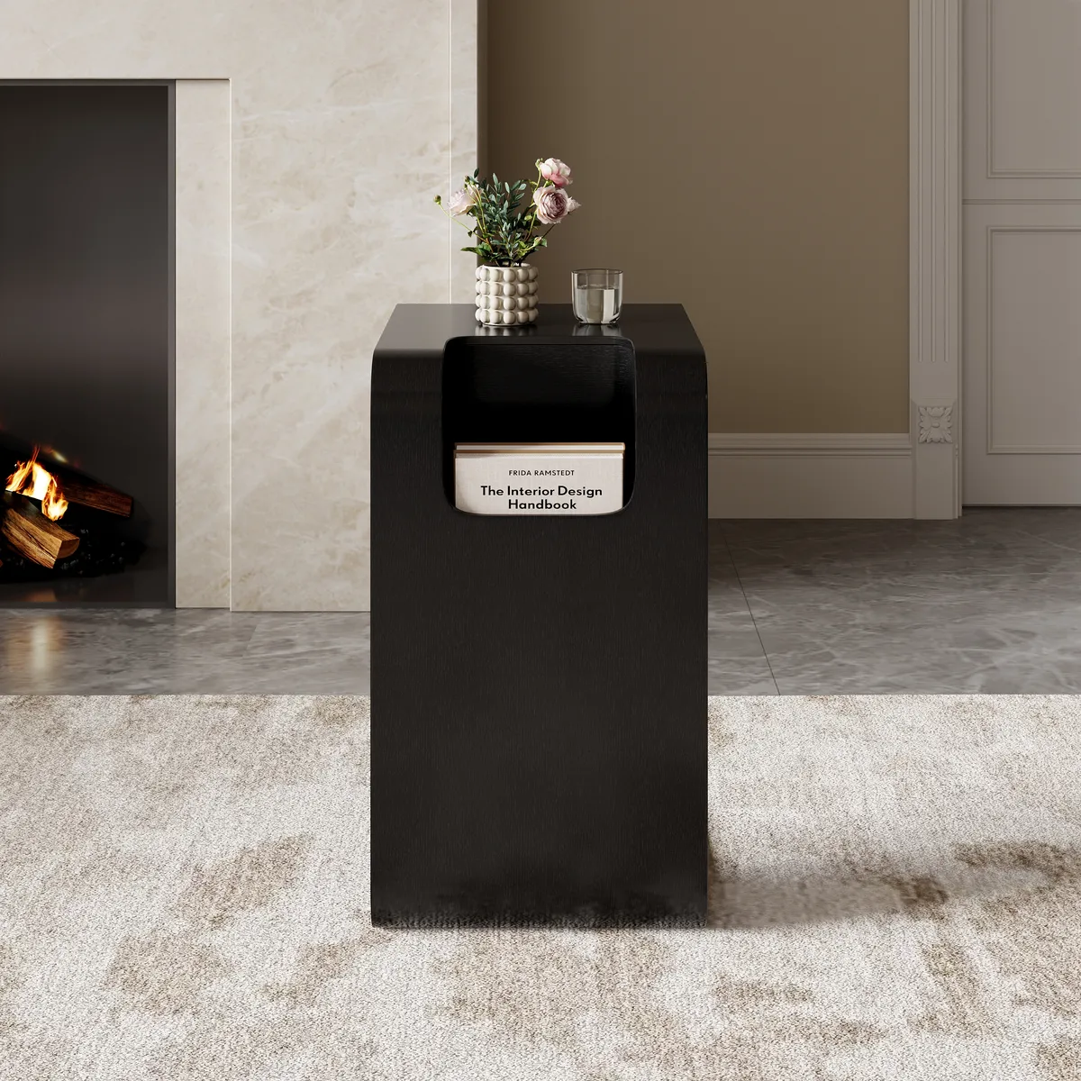 Oak Wood C-Style End Table — image 13