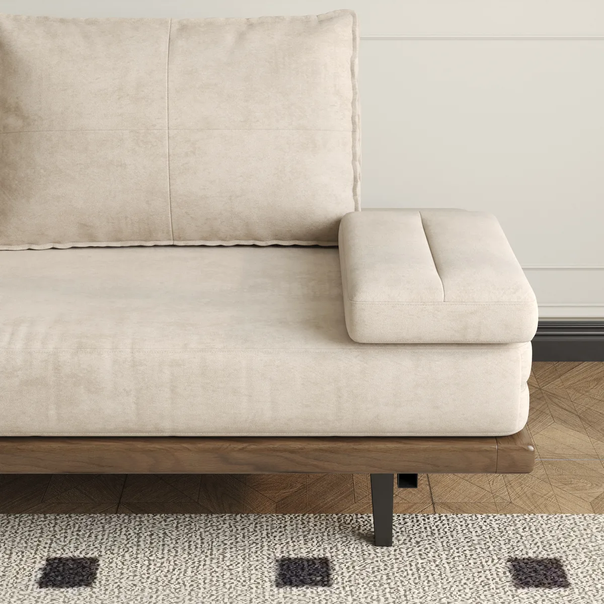 Full Size Daybed Futon Bed Cotton & Linen Convertible Sofa Bed — image 8