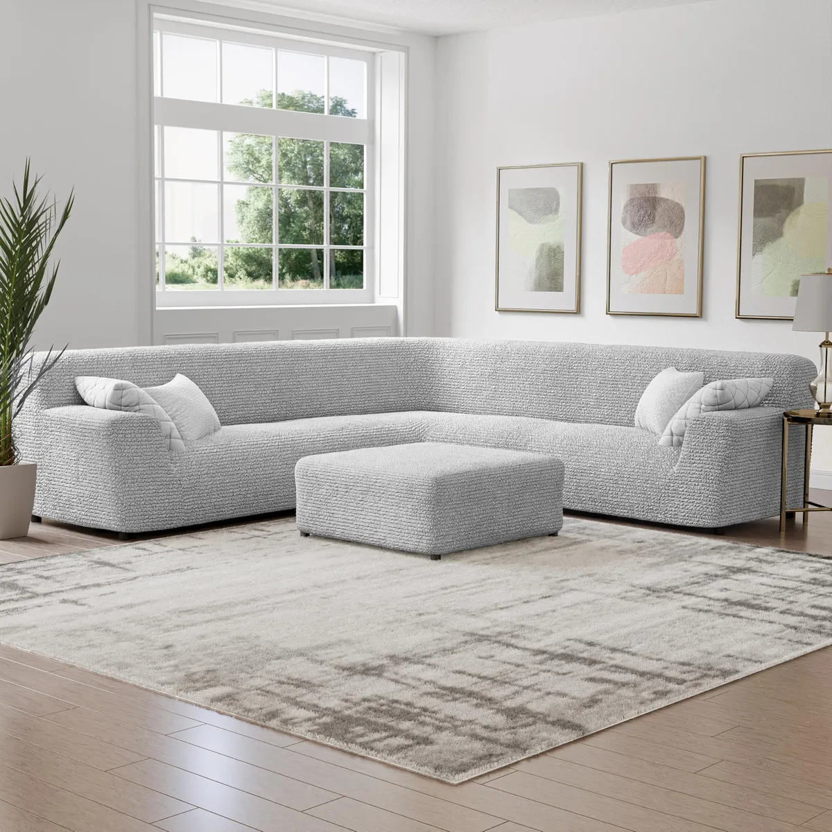 Oversized Corner Sectional Couch Cover - 1-Piece Furniture Protector - Form Fit, Machine Washable -MicrofibraCollection — image 16