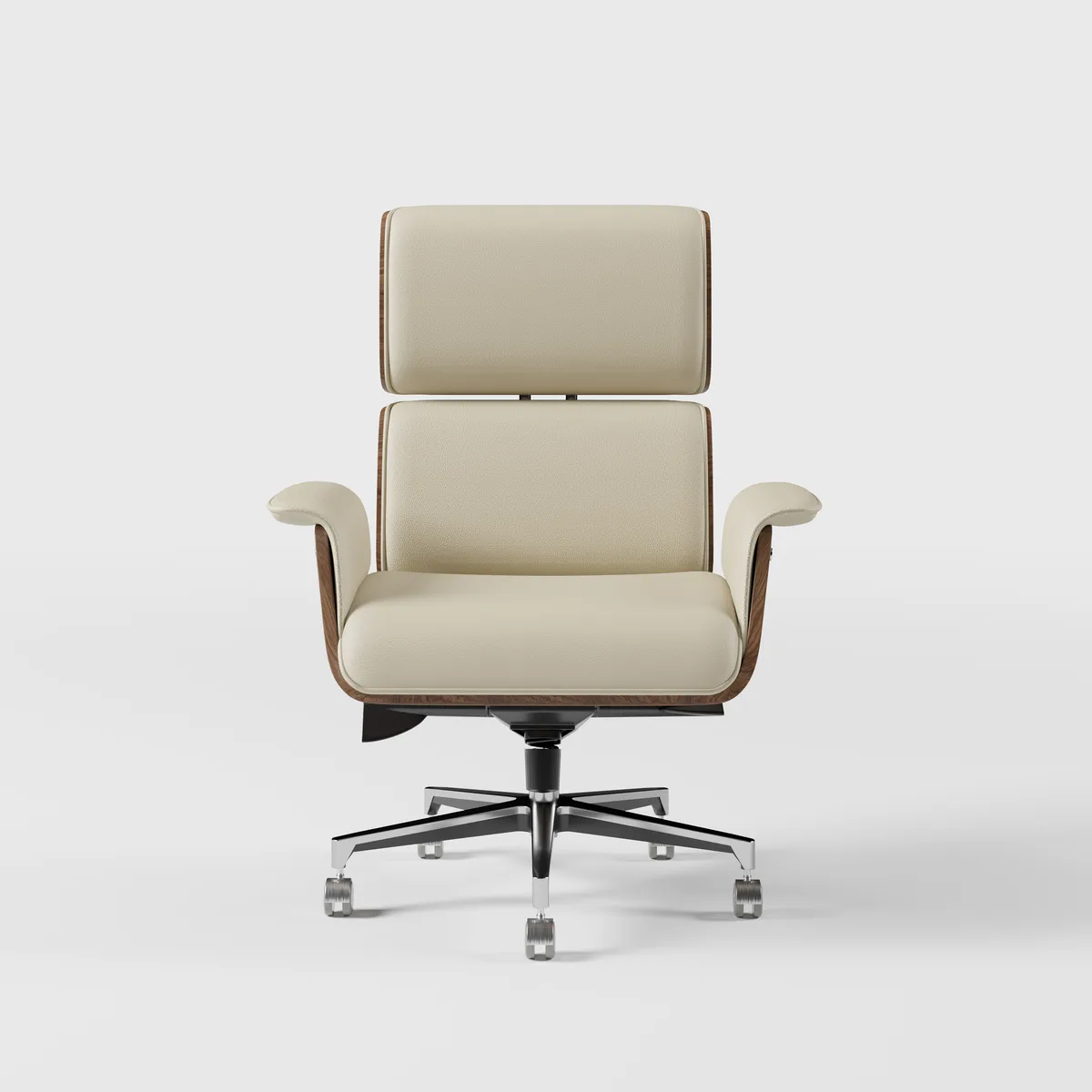 Modern Wash White L Shaped Desk & Off White Home Office Chair Set Upholstered Swivel — image 8