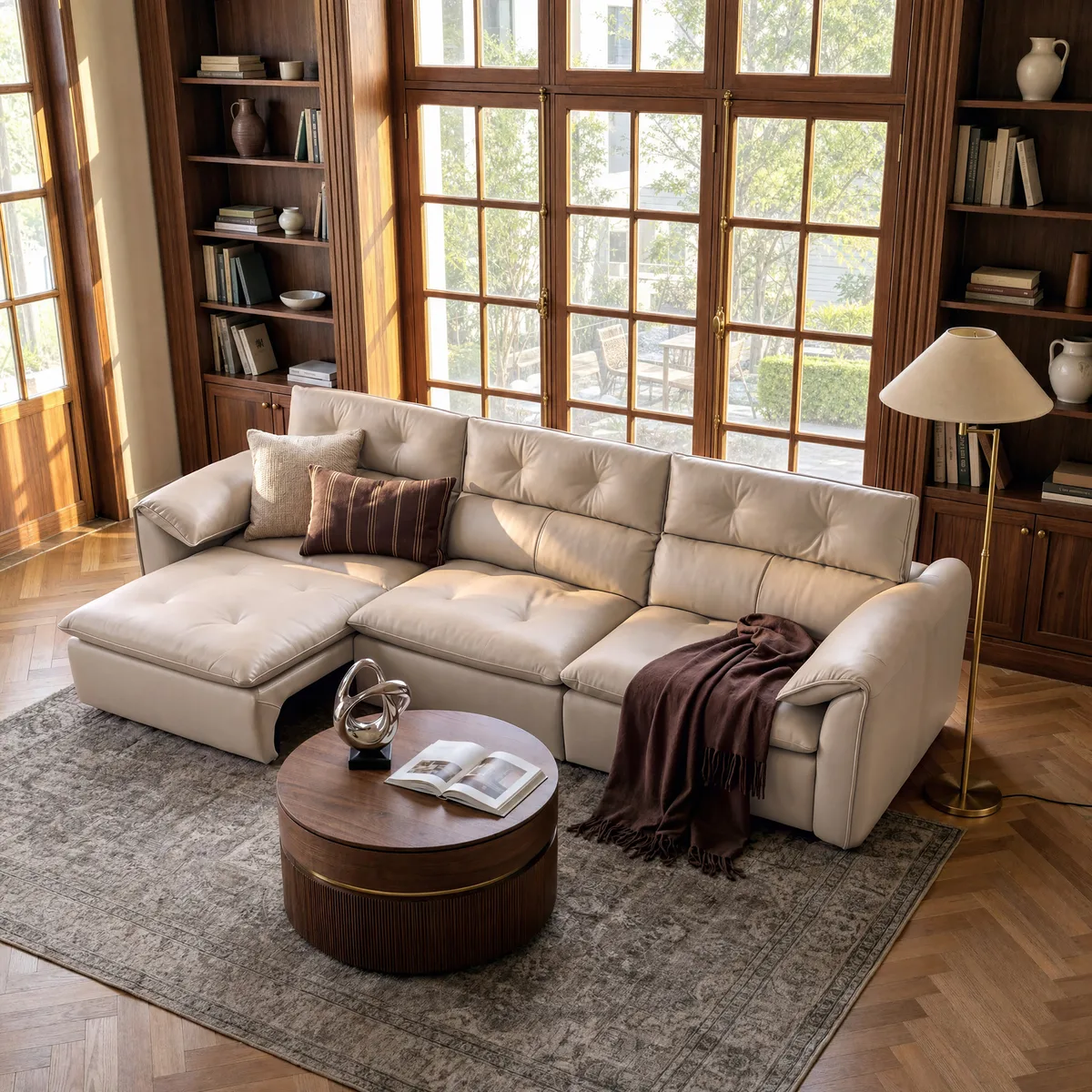 87" 2-Seater Genuine Leather Power Convertible Sleeper Sofa — image 16