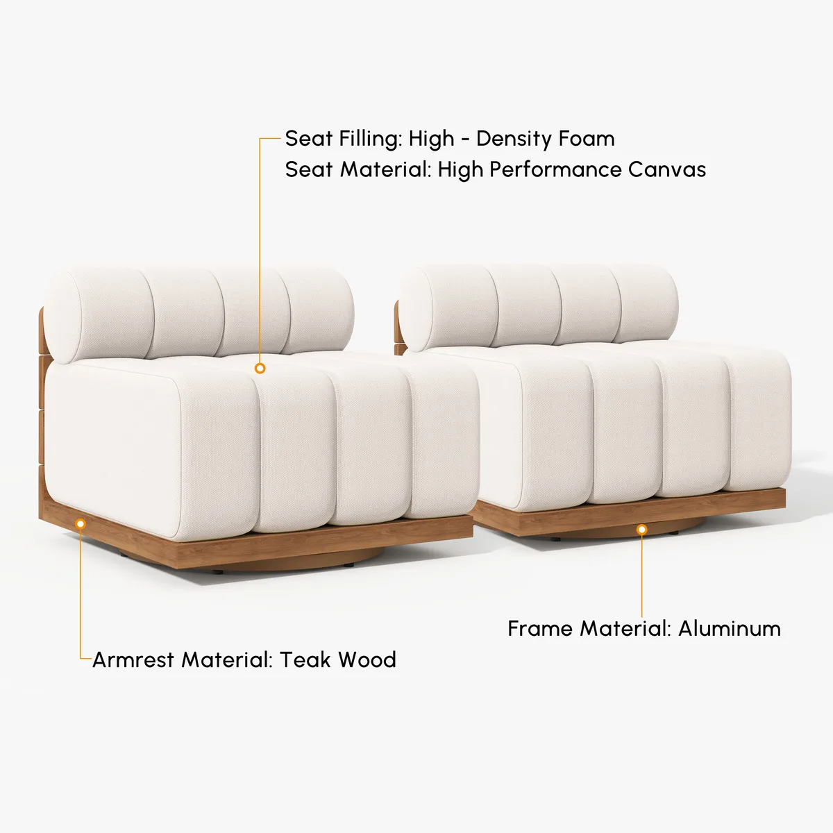 Resaro Teak Outdoor Swivel Chair Dark — image 9