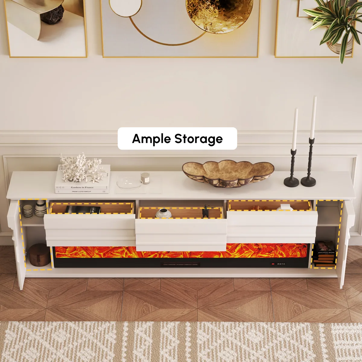 60" Electric Fireplace TV Stand with Remote Control — image 28