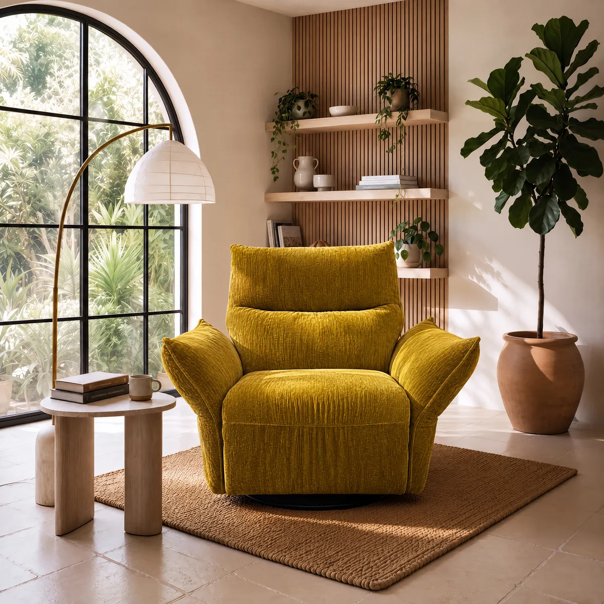 Electric Power Recliner Swivel Rocker Chair With Dual Motor&Performance Chenille — image 12
