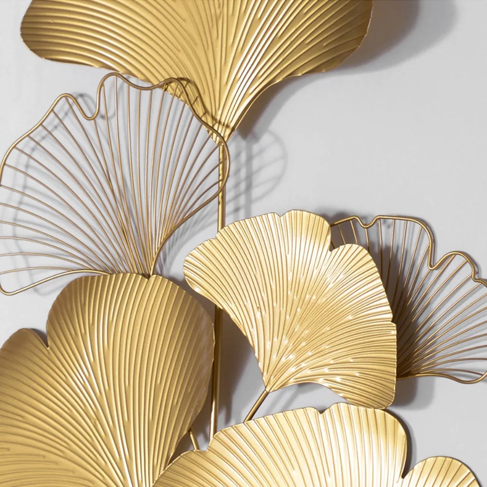Modern Metal Ginkgo Leaves Wall Decor Home Hanging Art — image 7