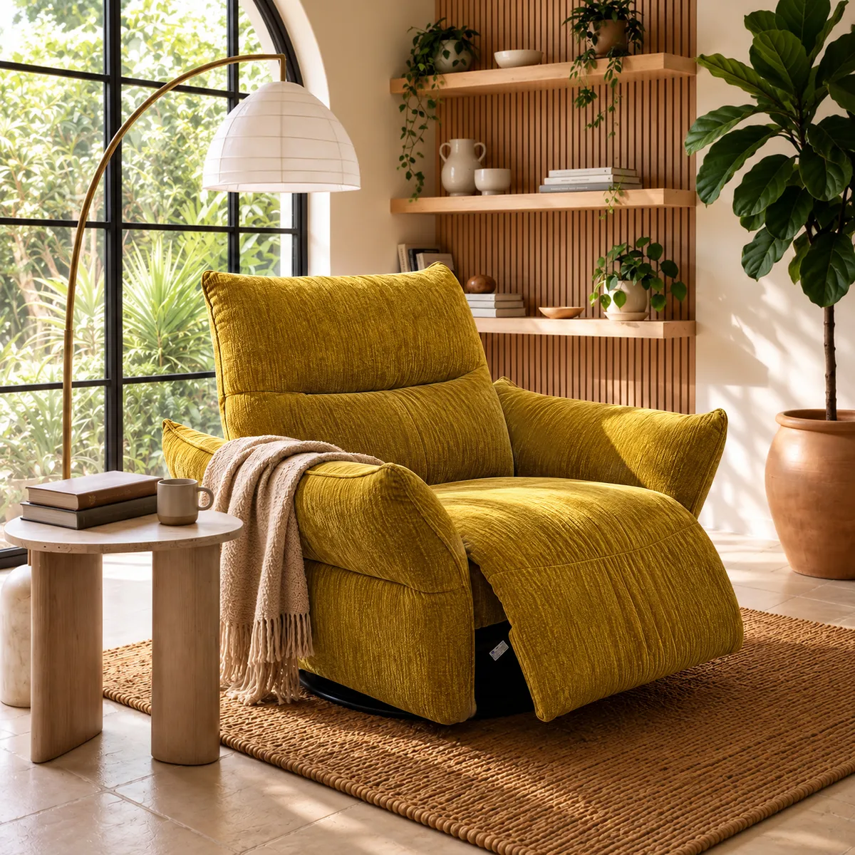 Electric Power Recliner Swivel Rocker Chair With Dual Motor&Performance Chenille — image 11