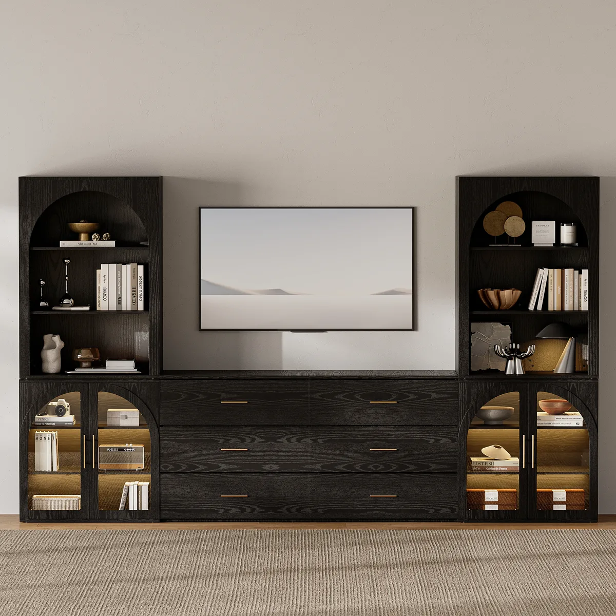 Arune 63" TV Stand with 6 Drawers Storage Chests — image 5