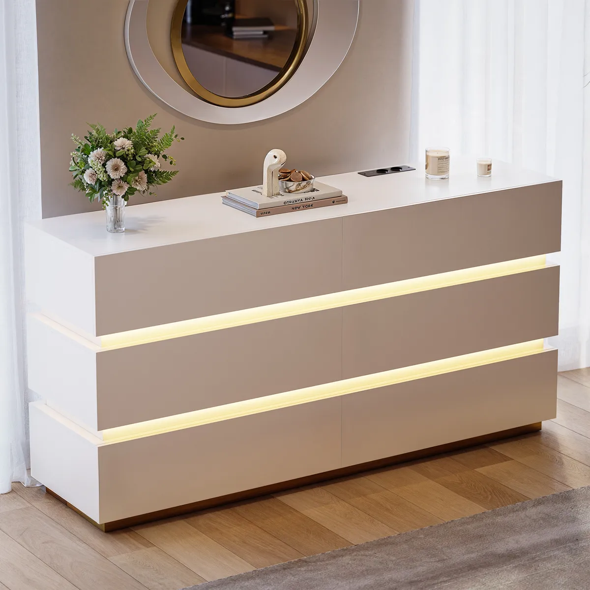Lumio 47" LED 6-Drawer Dresser with Charging Station — image 13