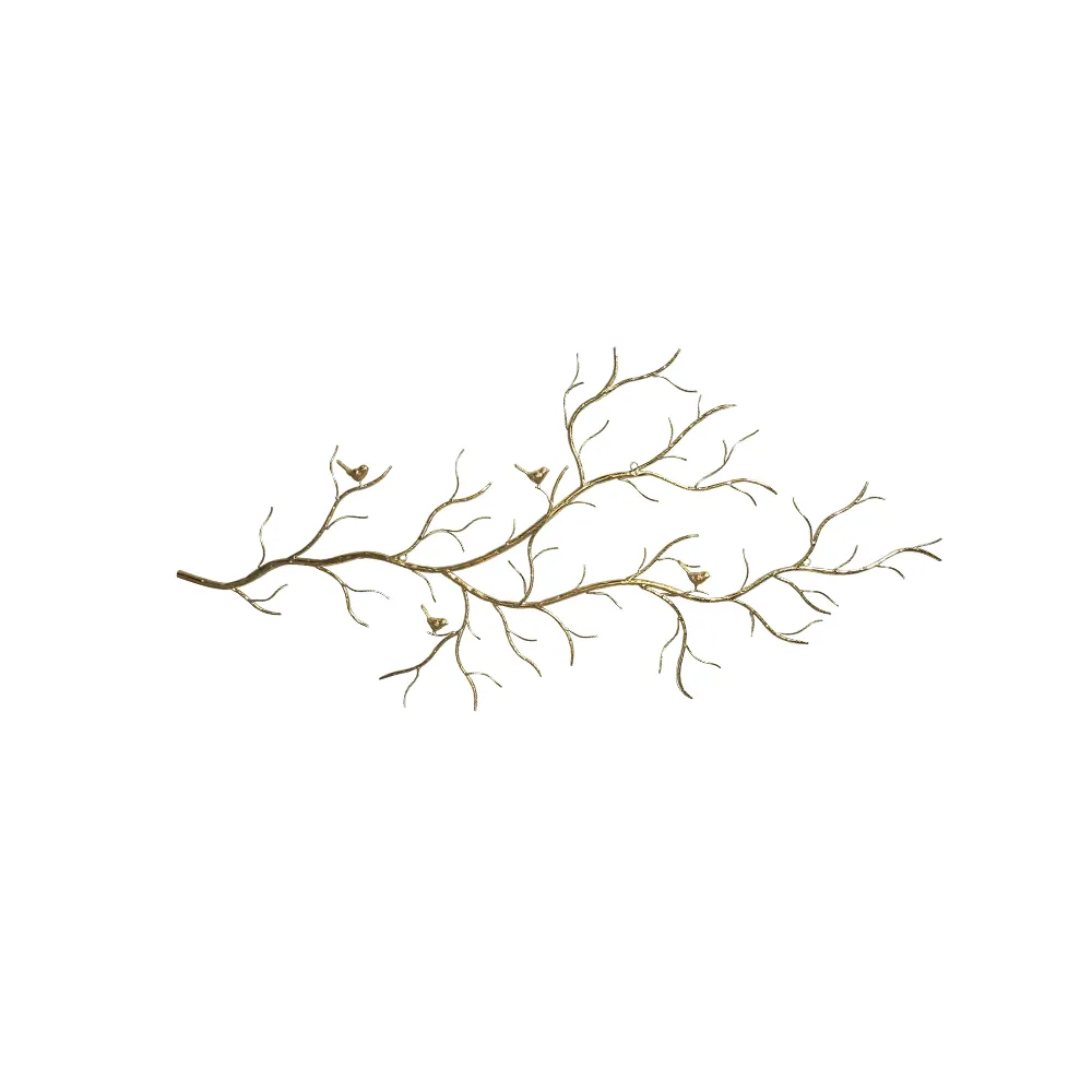 Luxury Creative Metal Branch & Birds Wall Decor Home Art in Gold in Living Room — image 8