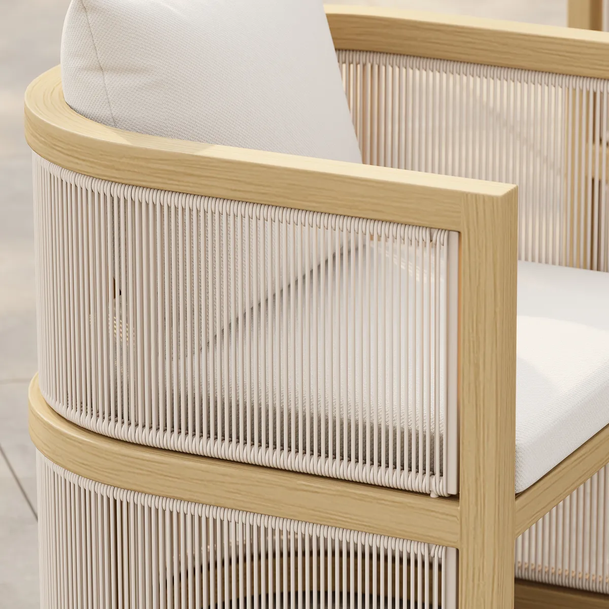 Wevara 2 Pieces Modern Aluminum & Ropes Outdoor chairs — image 27