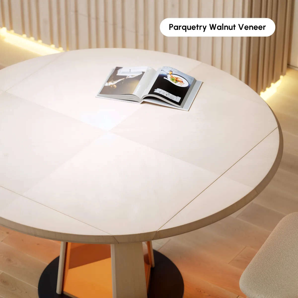 36"-47" Solid Wood Extendable Dining Table with Light — image 17