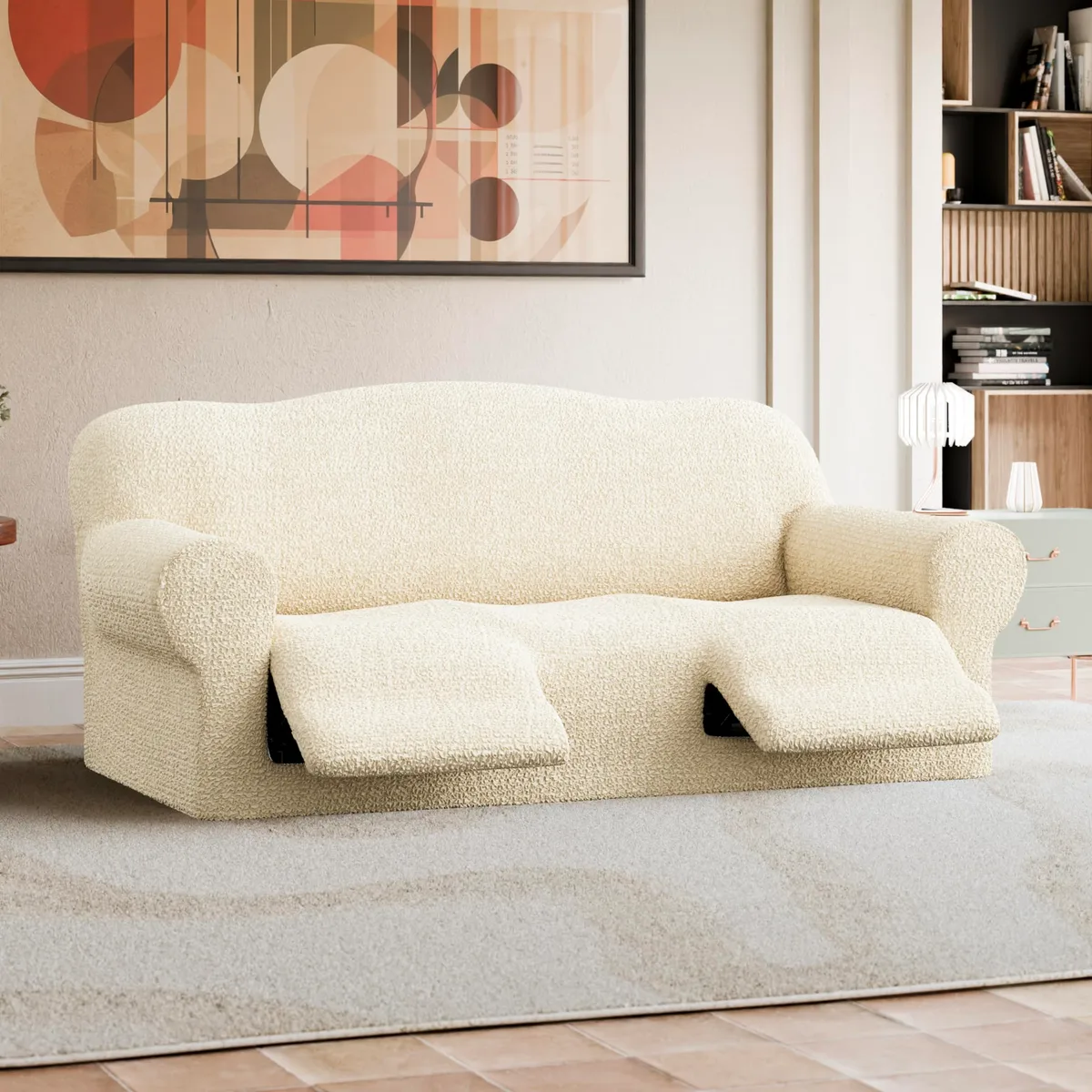 Recliner Sofa Slipcover - 1-Piece Furniture Protector - Form Fit, Machine Washable - CottonRich Collection — image 3