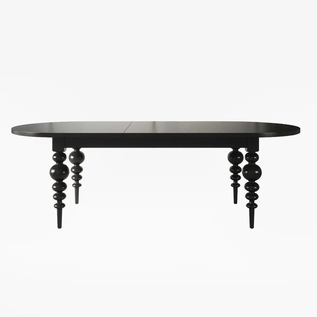 67"-79" Mid-Century Dining Table Oval Extendable Walnut Table for 4-8 Person with Turned Legs — image 27