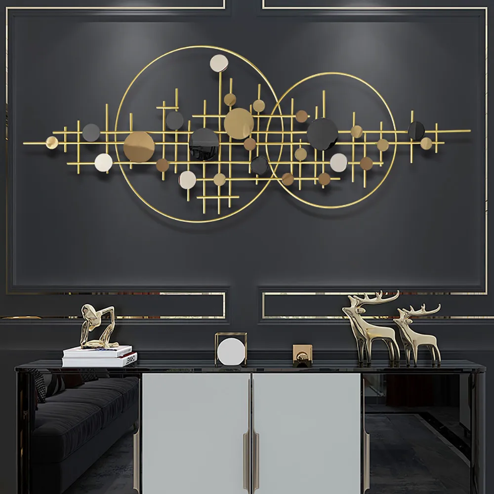 3D Glam Big Gold Round Wall Decor Unique Decorative Metal Home Hanging Art Living Room — image 3