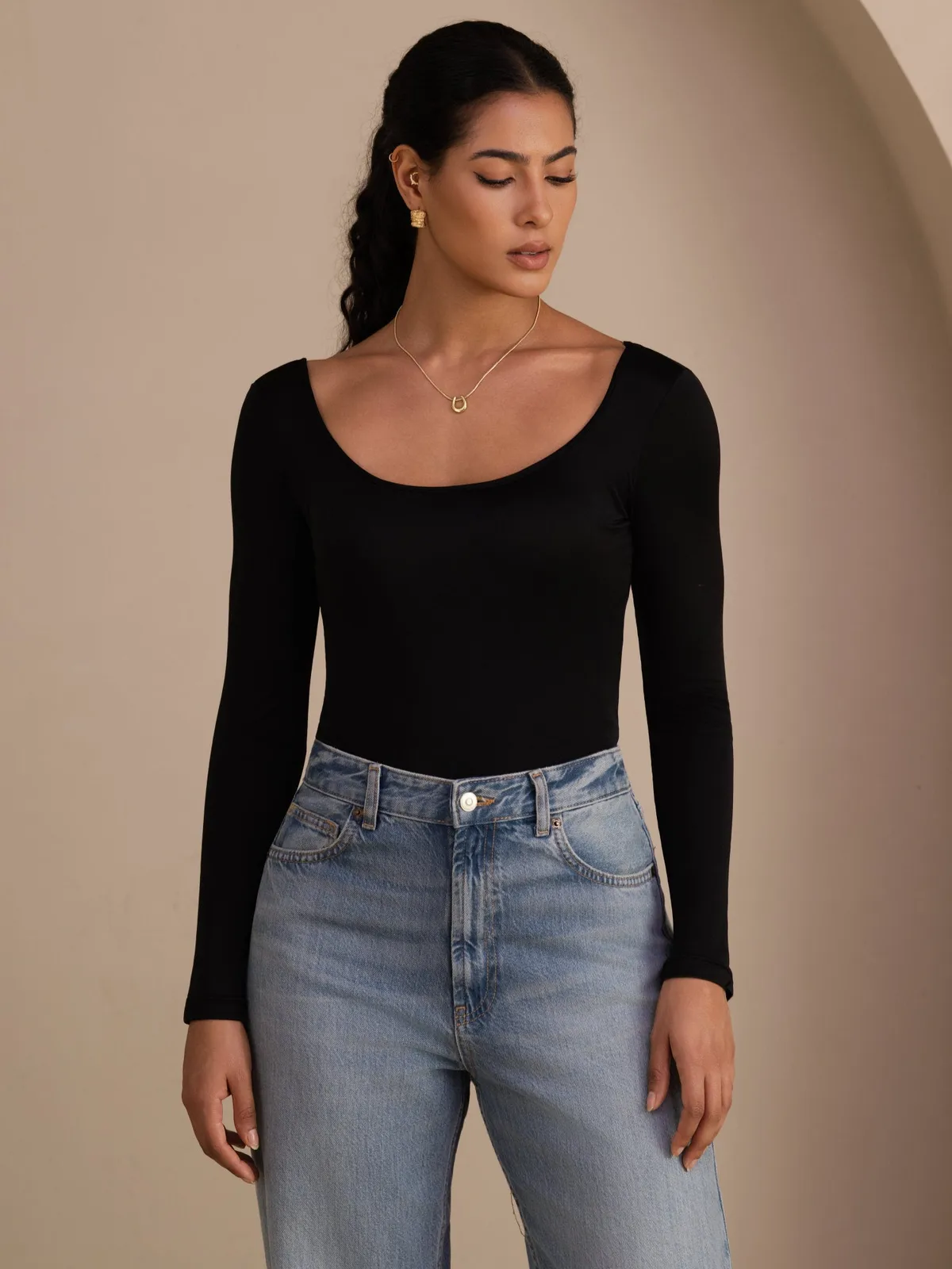 100% Mulberry Silk Scoop Neck Women's Open Back Top with Built-in Bra