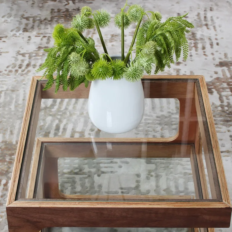 Modern Glass Side Table with 3 Tiers S-shaped End Table — image 6