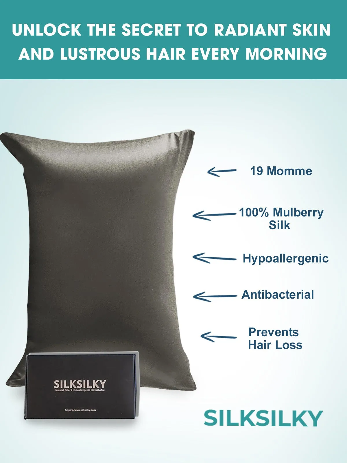 100% Mulberry Silk Pillowcase with Envelope Closure — image 3