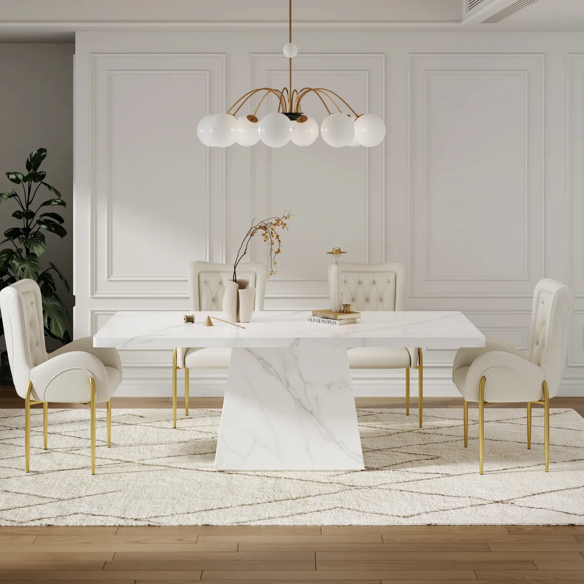 79" Modern Rectangular Sintered Stone Dining Table, Indoor/Outdoor, Seats 6-8 — image 14