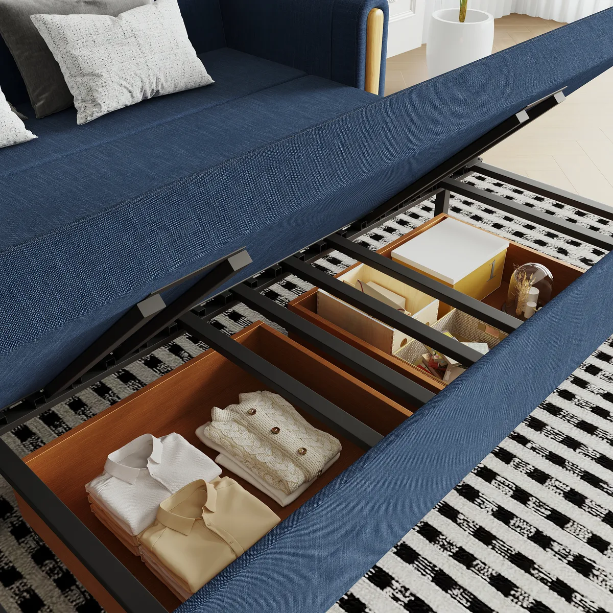 Black Upholstered King Size Daybed with Trundle — image 18