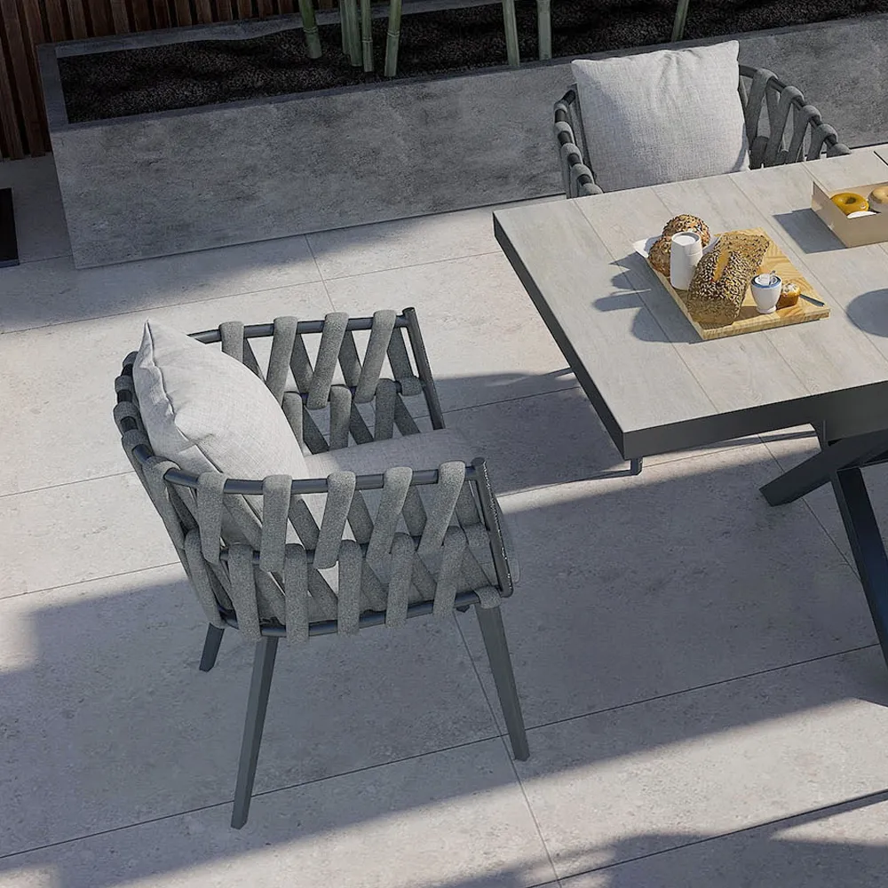 Outdoor Rope Weave & Aluminum Dining Chairs — image 23