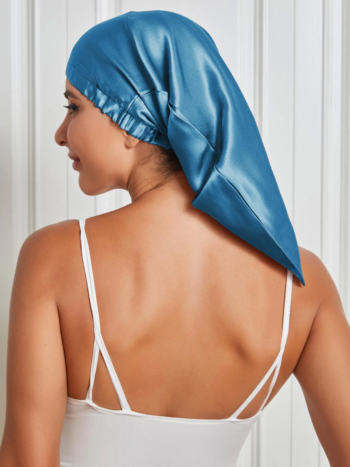 100% Mulberry Silk Sleep Cap Elasticated Bonnet — image 4