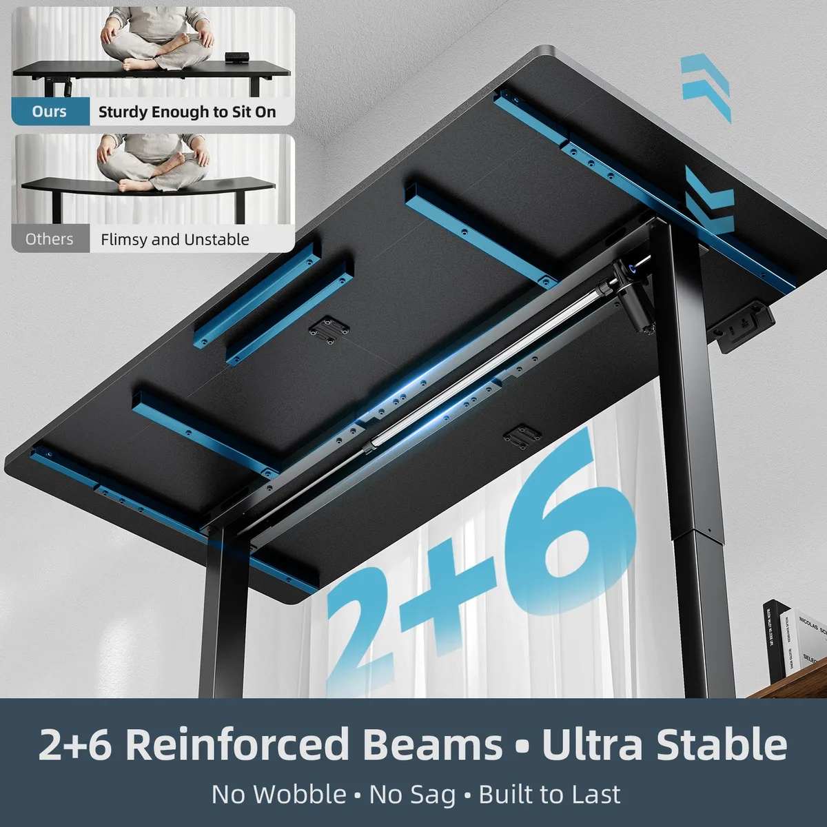 S1 Flip-Top Rear Panel Stand Desk(30"D x 60"W x 45"H) — image 3